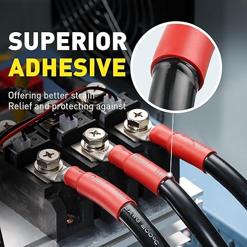 Miniatura 3 de haisstronica Kit de 420 tubos termorretráctiles 31, forrado con adhesivo, envoltura retráctil de grado marino, 1.75 pulgadas de longitud, 7 tamaños