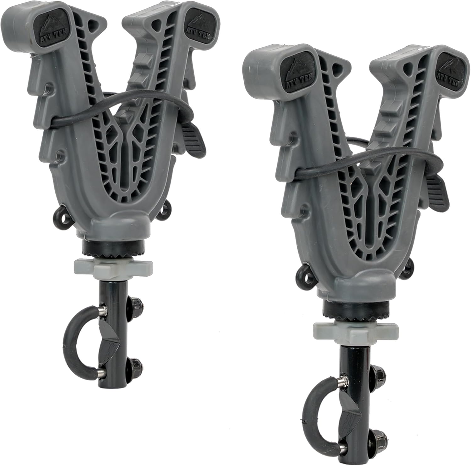 ATV TEK Utility V-Grip Set of 2, 360° Rotating Rack Mount Holders for ATV Accessories, Truck Racks, and for Bike Mount. Secure Twist-Lock Grip for Rifle Rest, Bows and Other Tools