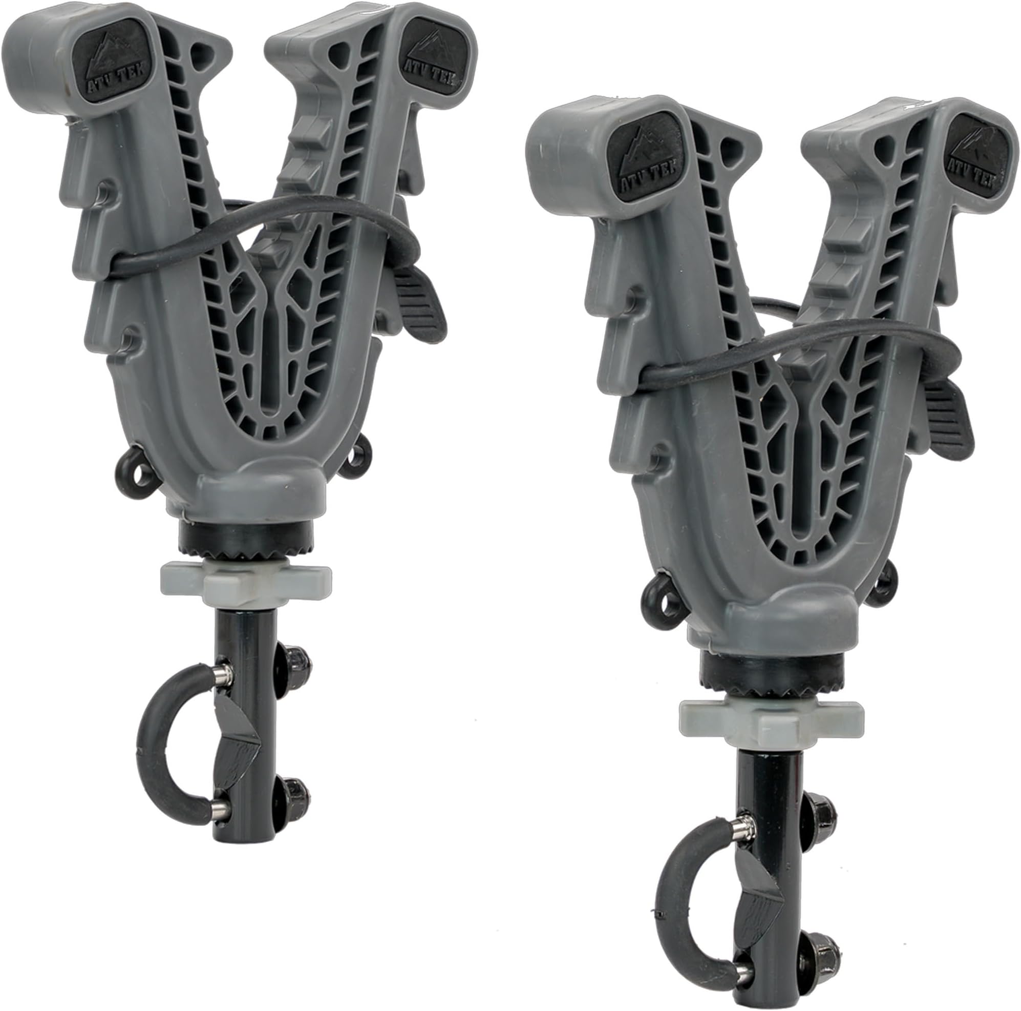 Utility V-Grip Set of 2, 360° Rotating Rack Mount Holders for ATV Accessories, Truck Racks, and for Bike Mount. Secure Twist-Lock Grip for Rifle Rest, Bows and Other Tools
