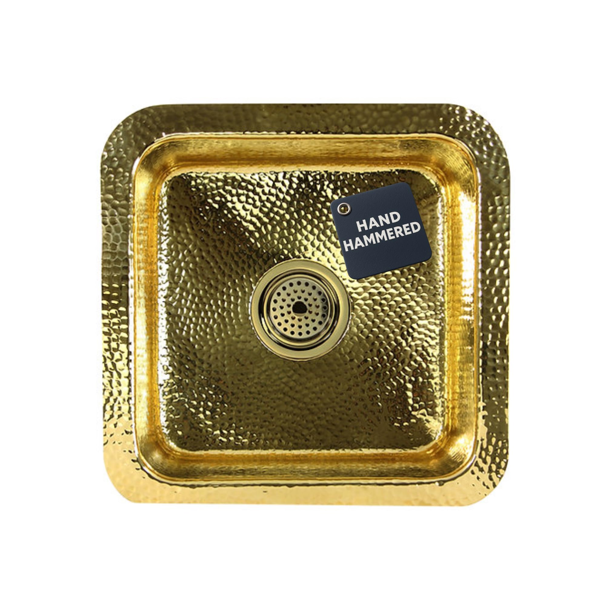 Bar Kitchen Sink – Made of Brass / Square / 16 5/8 per 16 5/8 Inch / Undermount or Overmount / by Nantucket Sinks
