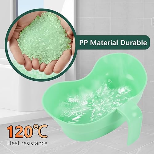 Miniatura 4 de Cuenca Emesis con boca ancha y asa  Taza de enjuague bucal para cama en forma de riñón grande con asa, vaso para cepillo de dientes para pacientes