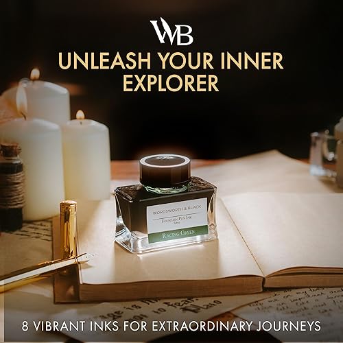 Miniatura 2 de Wordsworth and Black - Botella de tinta para pluma estilográfica (1.7 onzas líquidas), edición de lujo, color verde carreras, tinta embotellada