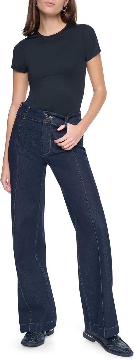 DKNY Women's Short Sleeve Crew Neck Bodysuit