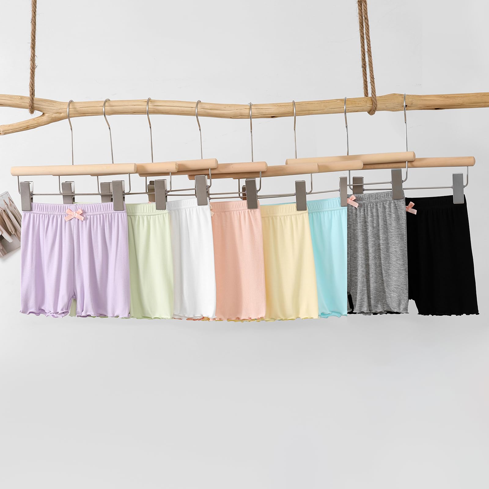 Chicduo Confezione da 8 pantaloncini da bici per ragazze Cartwheel Pantaloncini traspiranti da danza sotto il vestito pantaloncini per bambini