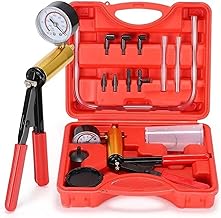 HYCDIYTS Manual Vacuum Pump Set, Vacuum Gauge, Brake Fluid, Air Release, Vacuum Pump, Car Inspection Maintenance Tools, Storage Case Included