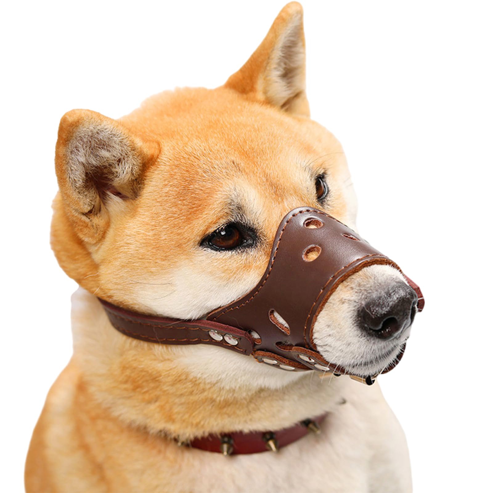Bozal Suave for Perros, antiladridos, Permite jadear y Beber, Gran Orificio de respiración, Transpirable, Ajustable.,Bozal para Perro(Brown,M)