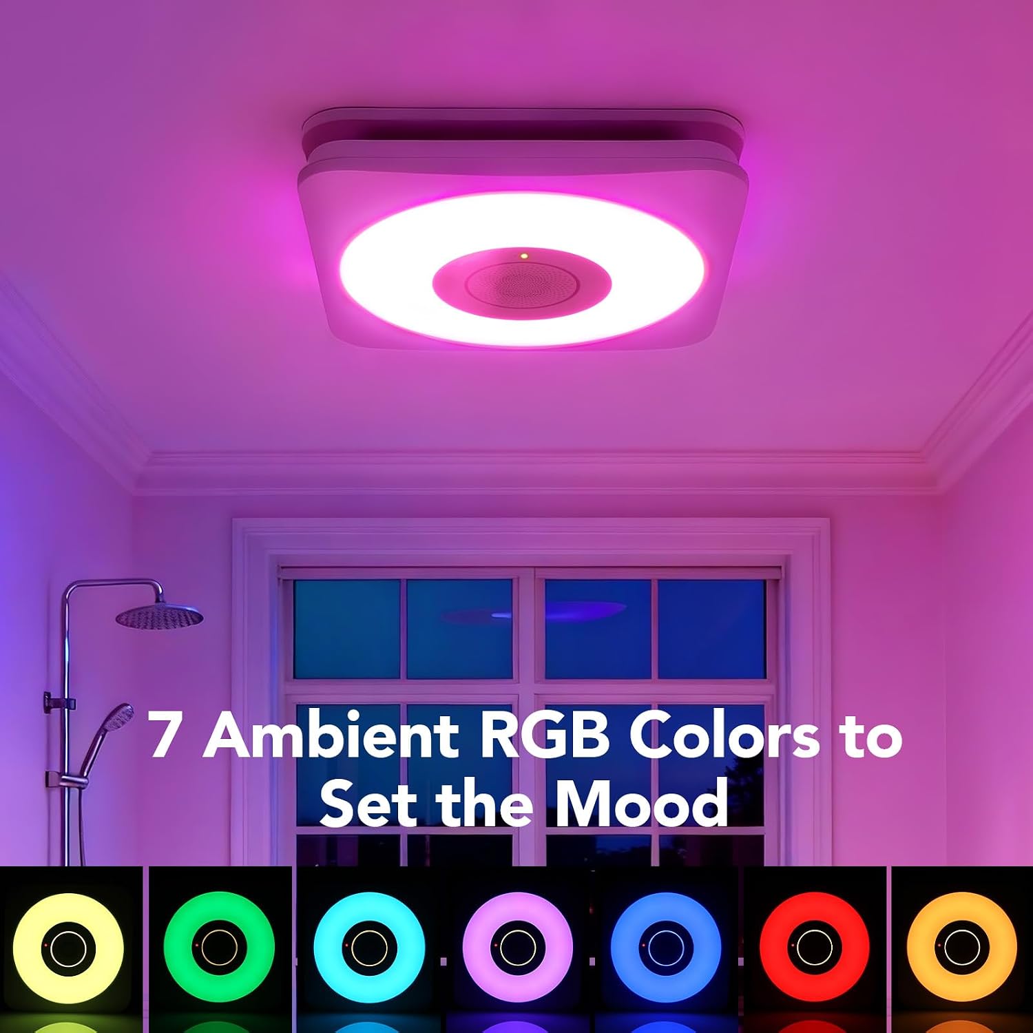 OREiN 3-in-1 Bathroom Exhaust Fan with Bluetooth Speaker & LED Light, 110/160 CFM Quiet Ventilation Fan, 1500LM, 2700K-6500K Adjustable, Night Light, Remote Control, 11.39" x 10.42" Ceiling Cut-Out 8 71tdgr2t9gL. AC SL1500