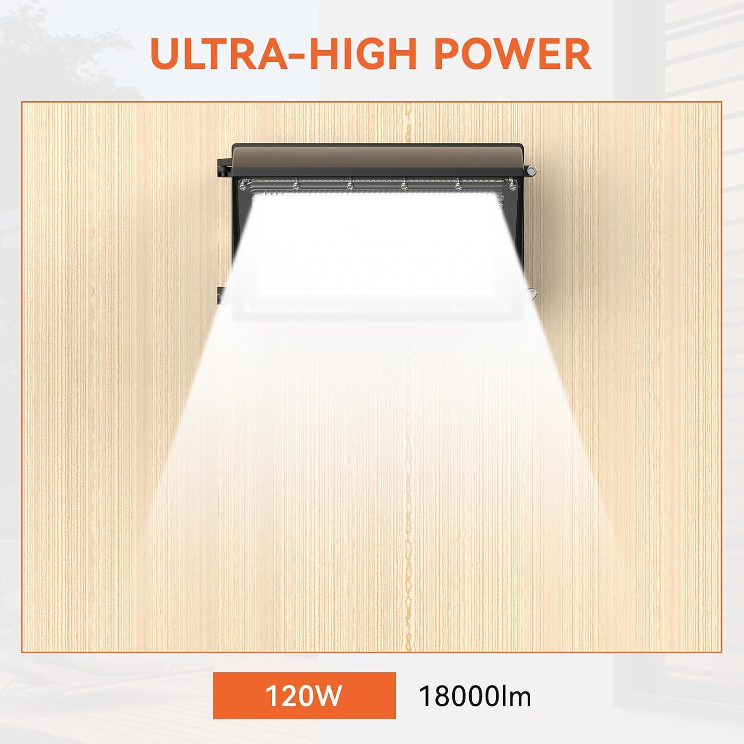 OKQ 120W LED Wall Pack Light with Dusk-to-Dawn Sensor, 18000LM 5000K LED Security Flood Lighting,120V Outdoor LED Wall Lights for Warehouse, Building, Yard Factory,Garage,Parking Lots