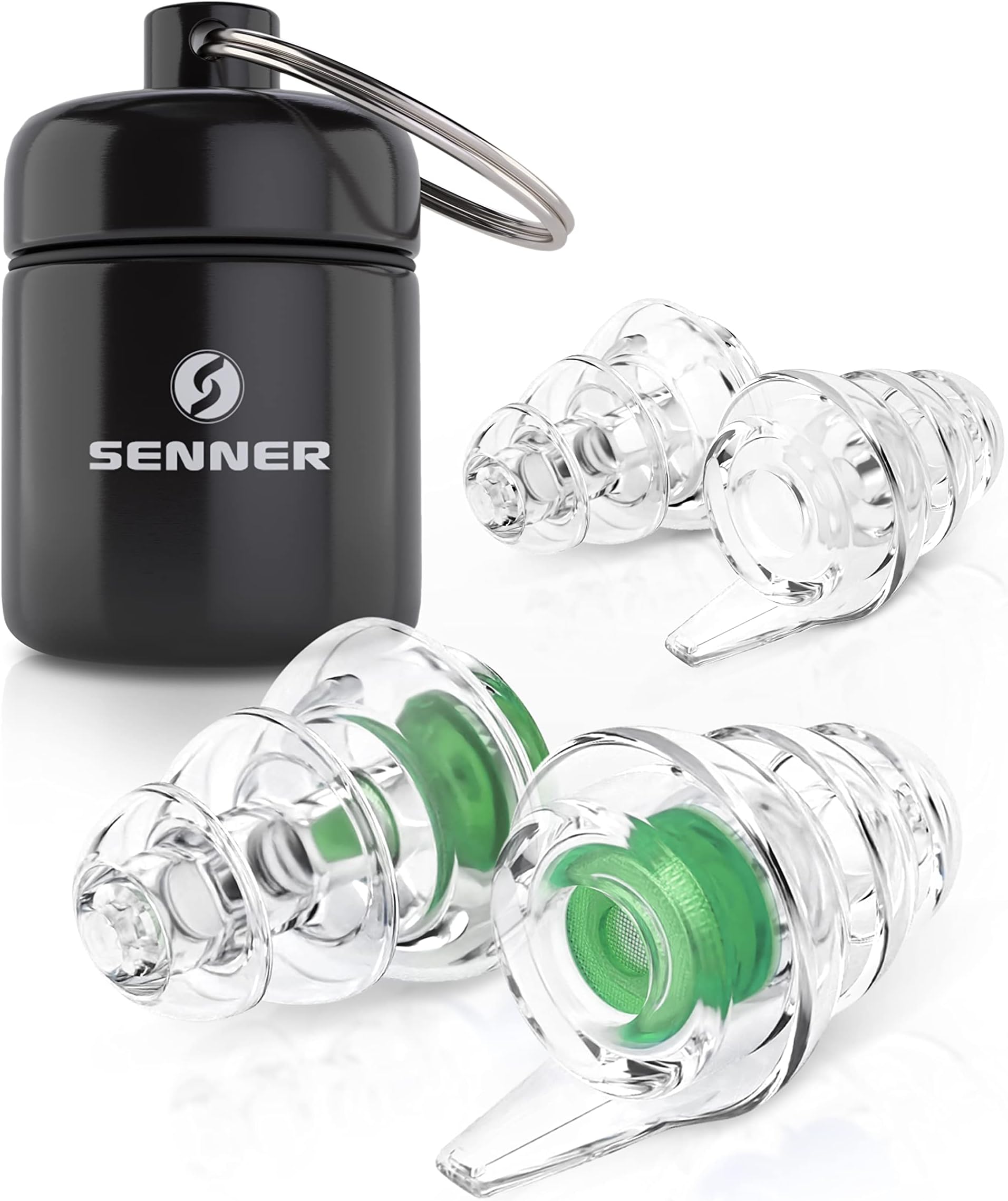 MusicPro - Reusable Hearing Protection Earplugs for Concert, Festival, Music and Club with Aluminium Container, Especially Light Ear Protectors to wear