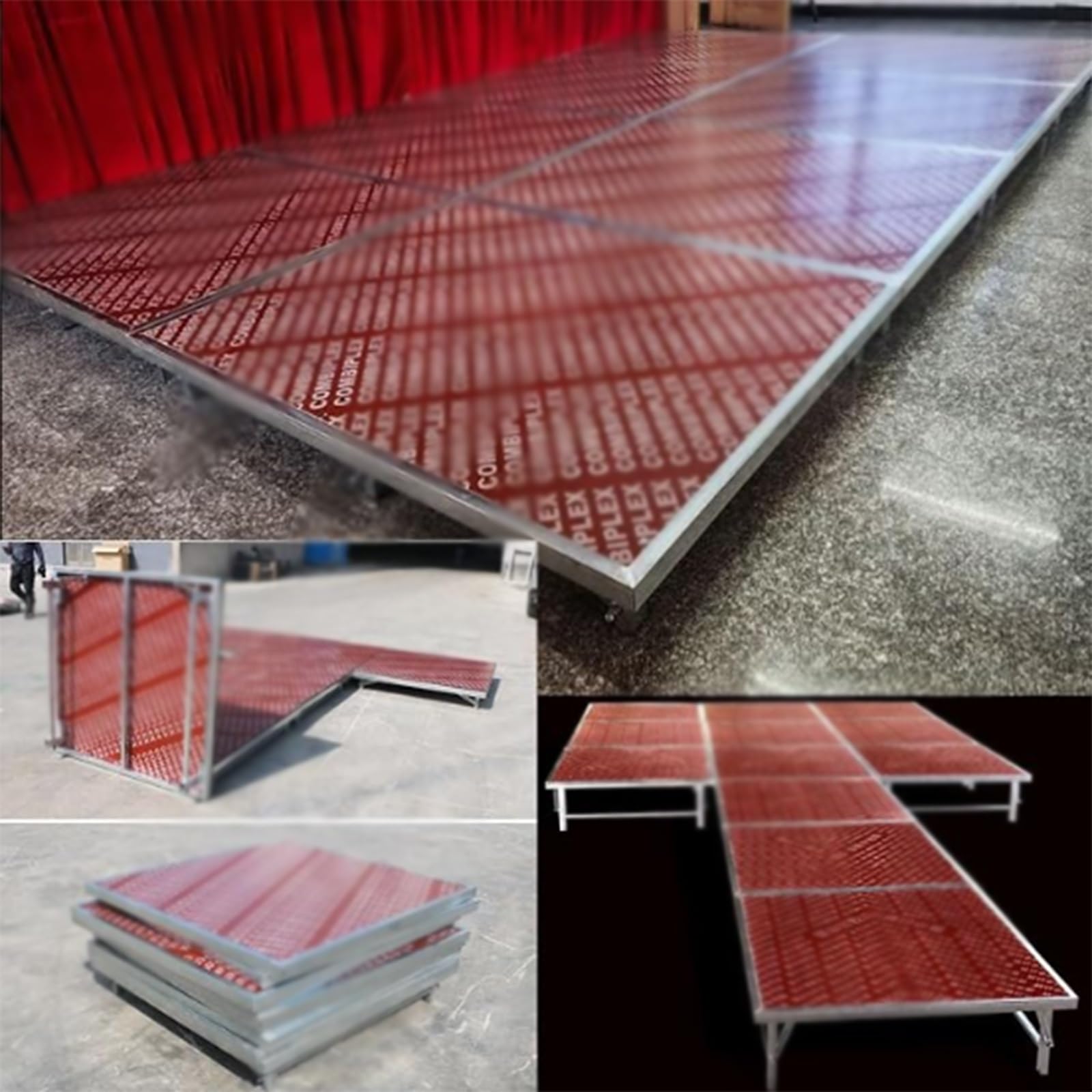 Palco portatile, Palco pieghevole per eventi, Disponibili tre opzioni di altezza, Palcoscenico pieghevole e portatile Per band, eventi scolastici, matrimoni, batteria, concerti e locali(20cm)