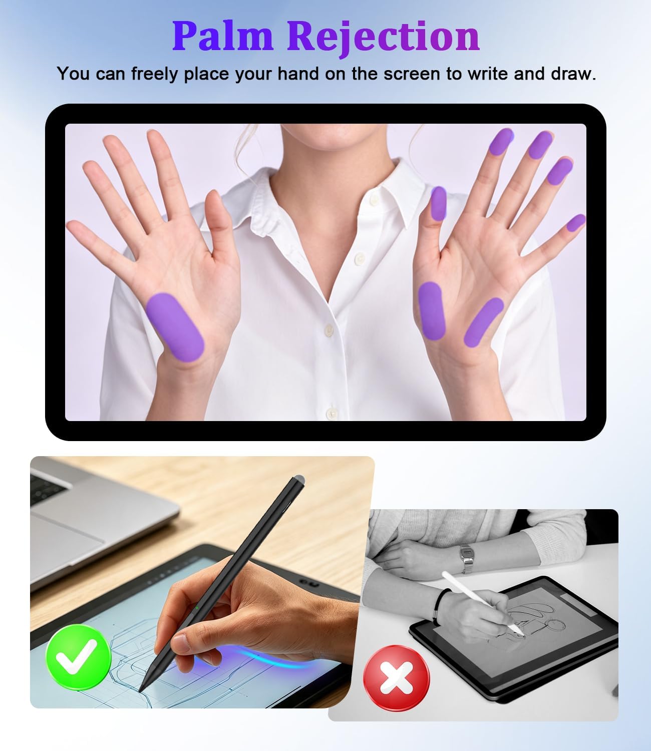 Surface Pen - Premium, 4096 Finest Control, Rechargeable, Palm Rejection