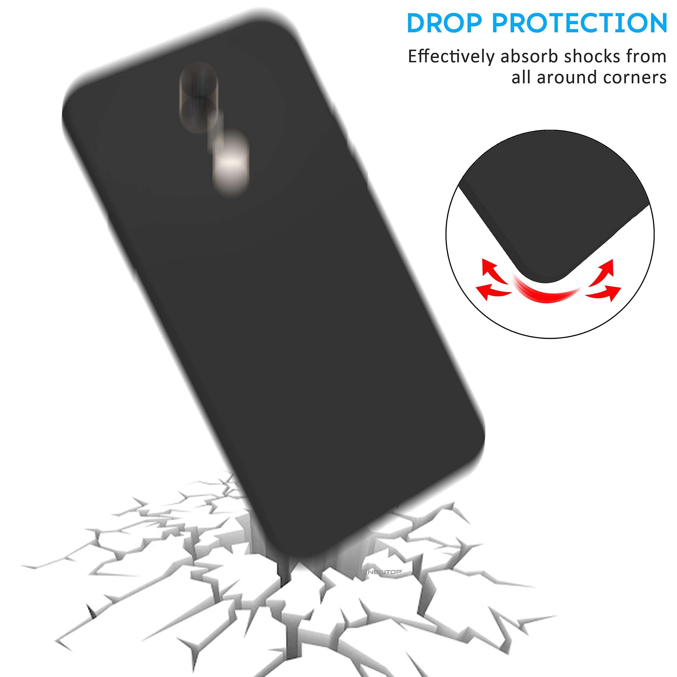 N NEWTOP Cover Compatibile per Xiaomi Redmi Note 10 / 10S, Custodia TPU SOFT Gel Silicone Ultra Slim Sottile Flessibile Case Posteriore Protettiva ( Nero