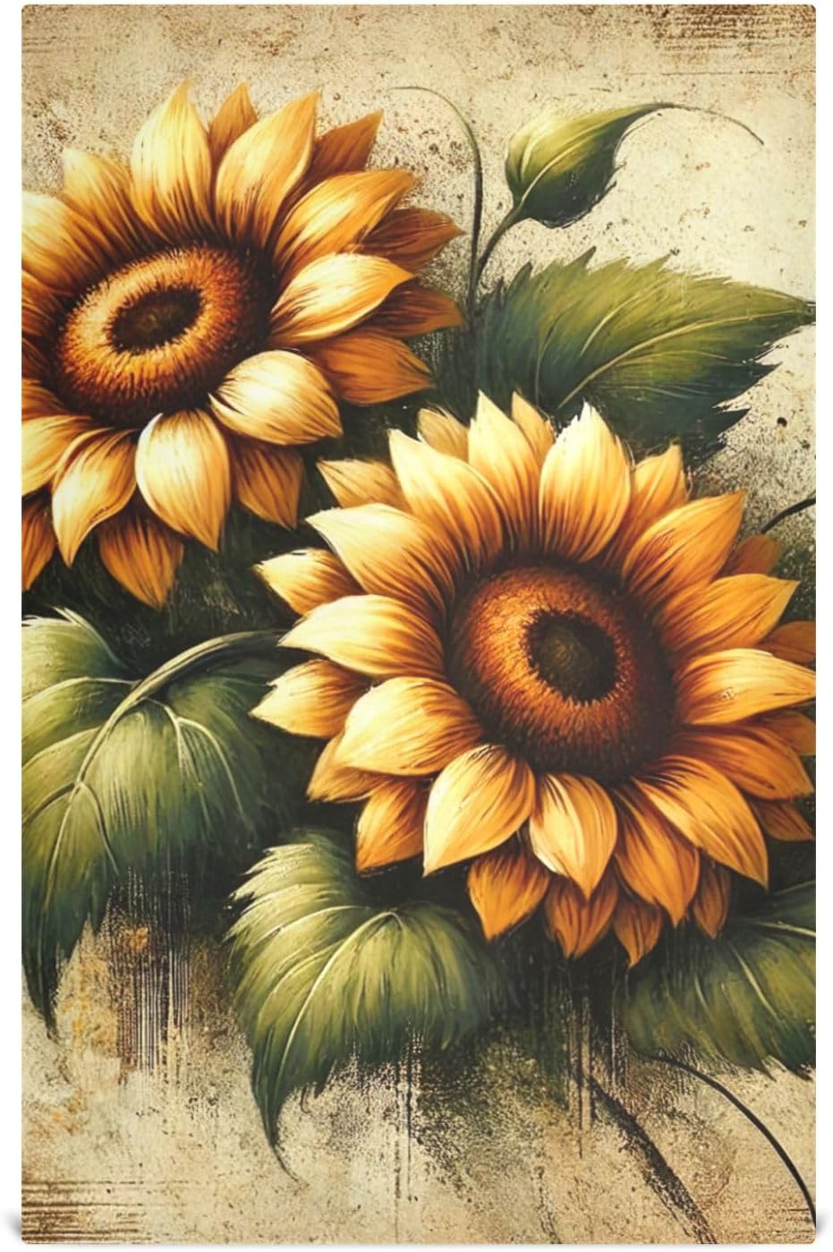 ODAWA Vintage Sunflower Kitchen Towles Highly Absorbent Tea Towels Decoration Hand Towels (18"x 28", 6 Pack)