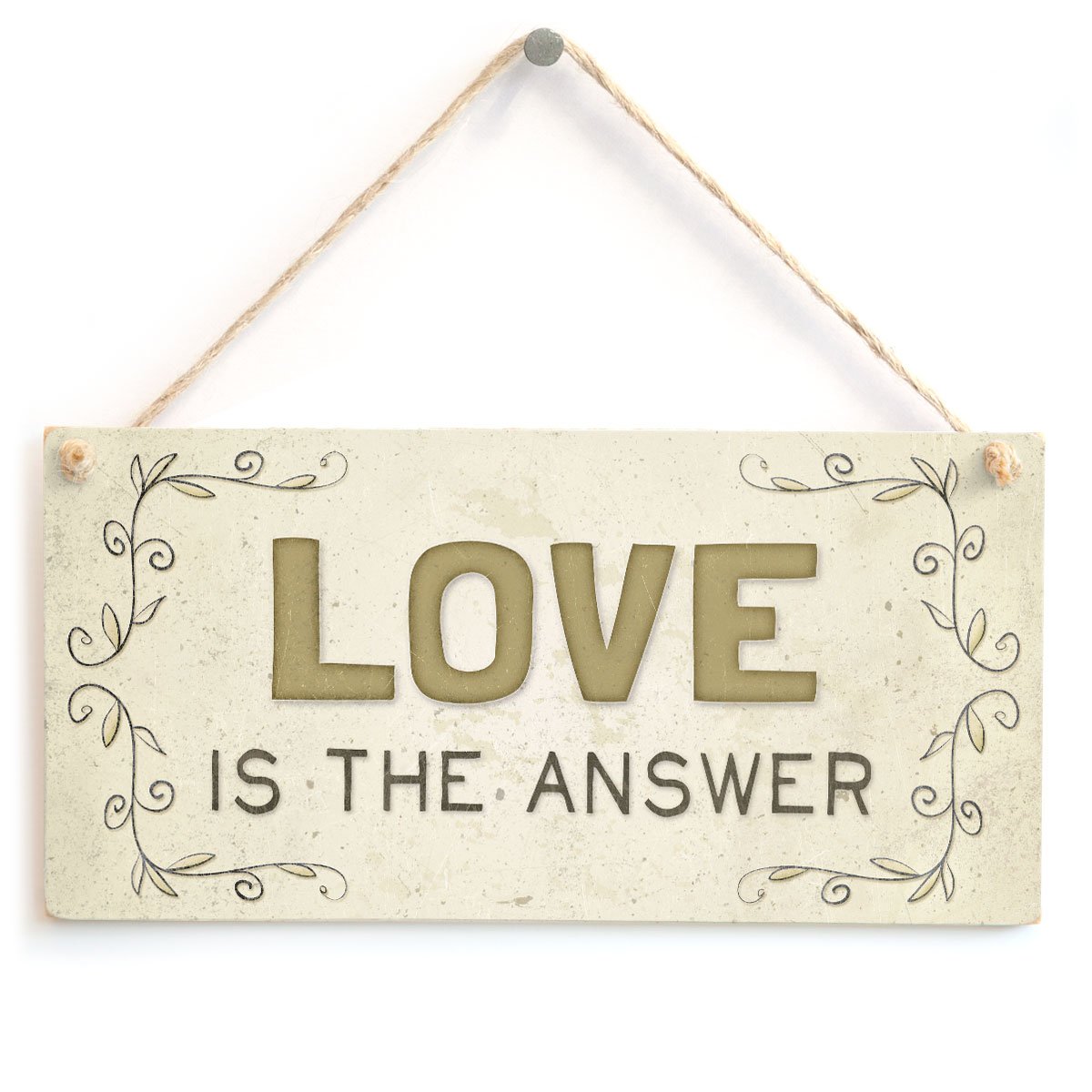 Love is The Answer - Beautiful Romantic Home Accessory Gift Sign