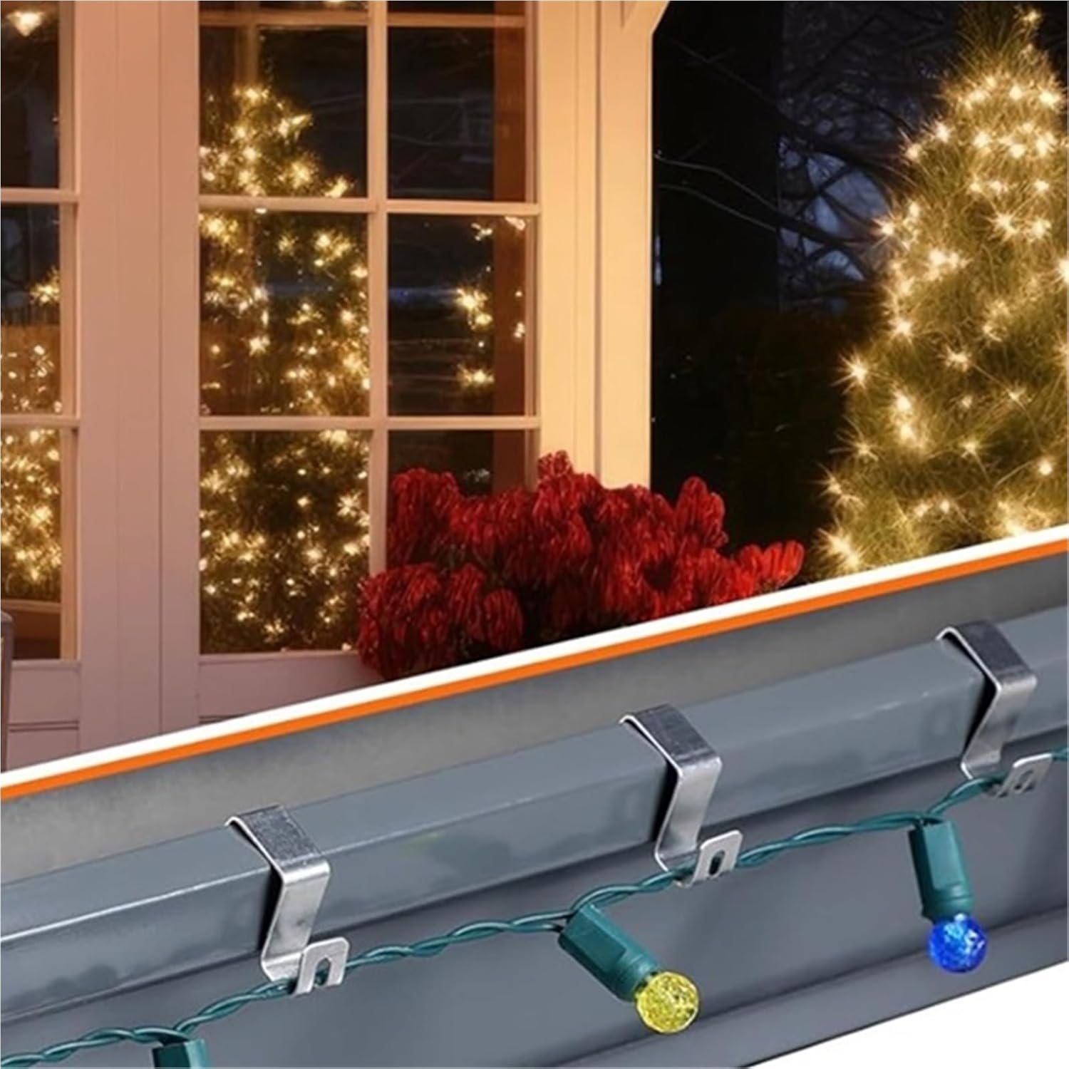 Gutter Light Hook 100pcs Light Gutter Hooks for Home Outdoor Accessories Clips