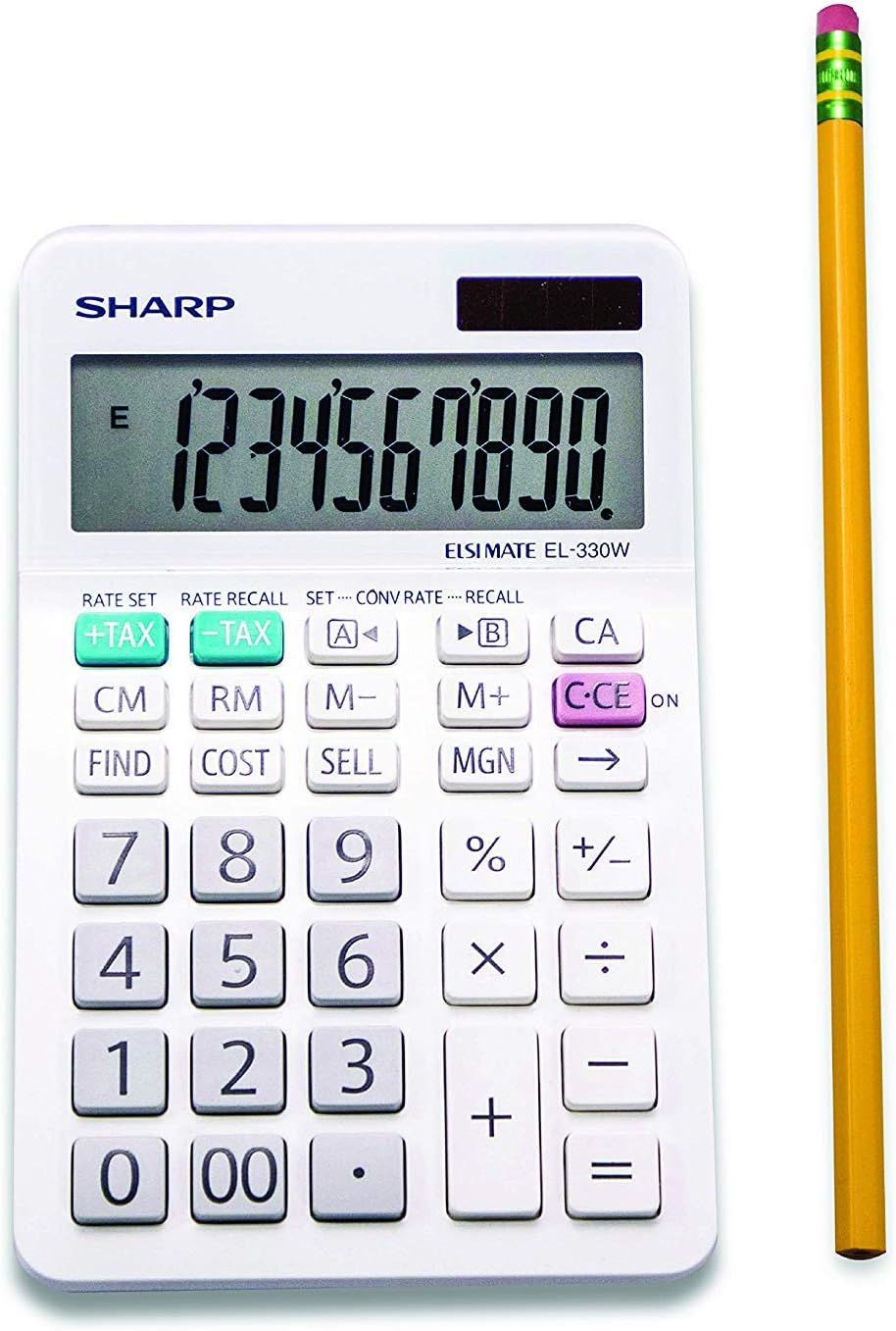 Sharp EL-330WB Standard Function Basic Desktop Calculator, Large Display, for Home and Office, Dual Power, Solar and Battery 5 Pack5