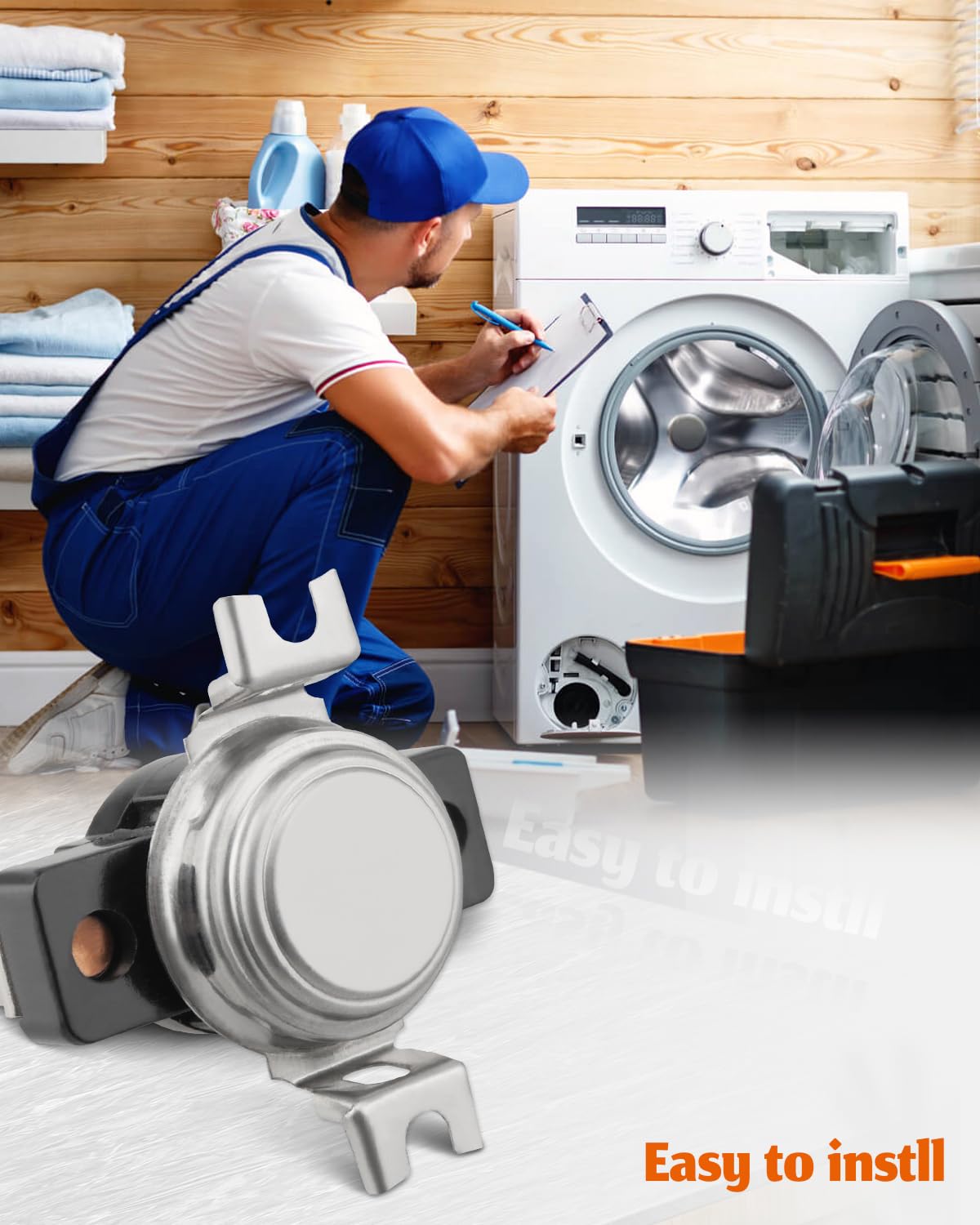 Termostato de entrada de secadora compatible con secadora GE WE04X25201 AP6040078 4587508 PS11772030