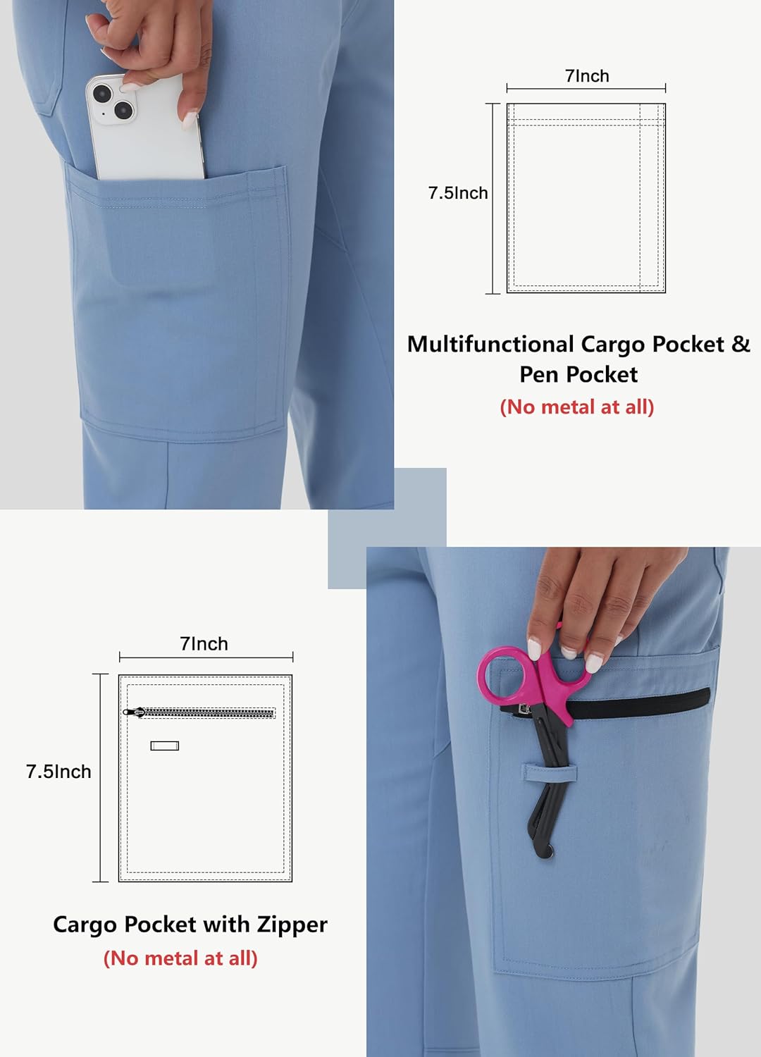 Straight Leg Scrub Pants for Women Ciel - Image 4