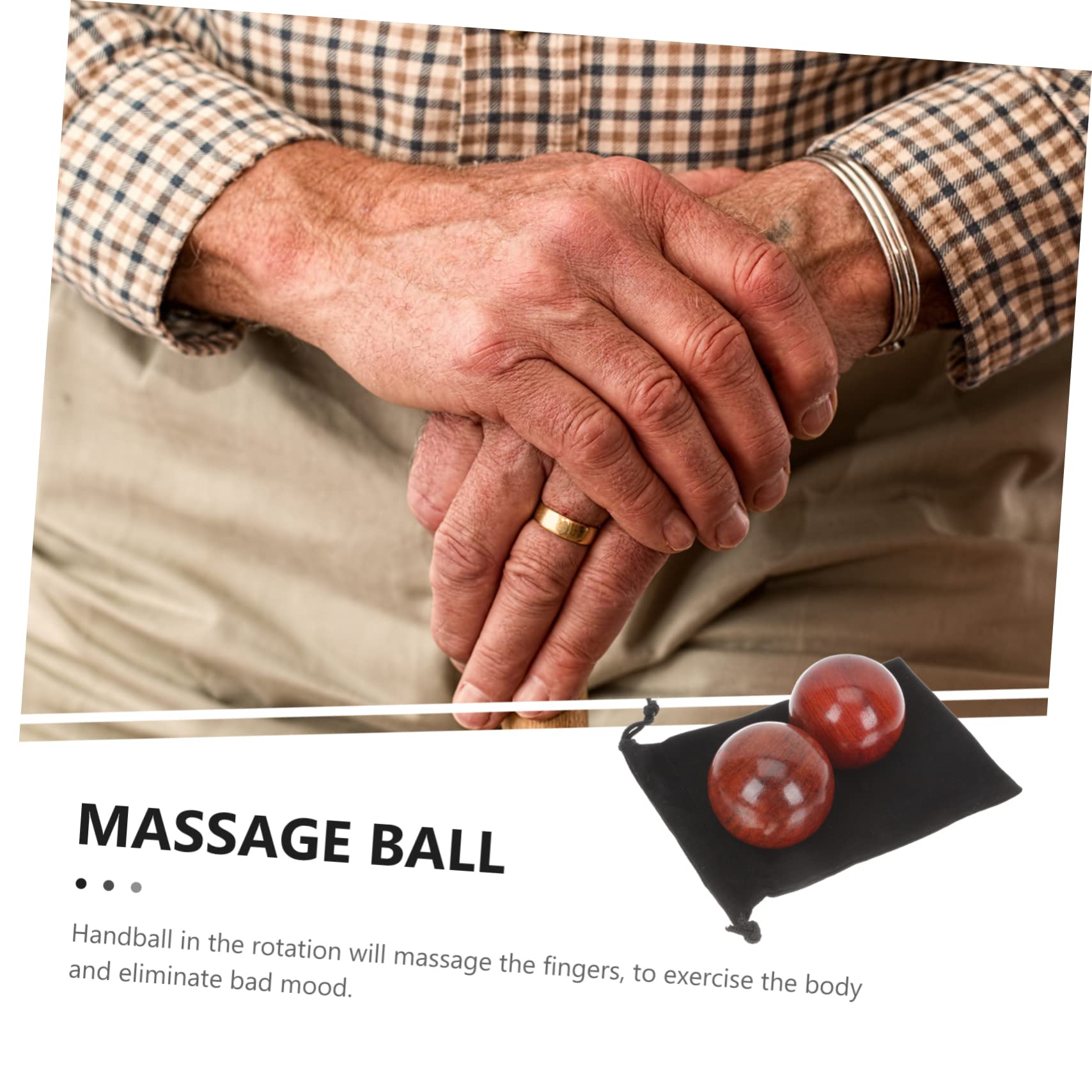 FRCOLOR 6 bolas de masaje de madera para la salud, bolas de masaje para las manos, bolas de madera, bolas de masaje para las manos, bolas de madera, manejables, rodar la pelota, yoga, gimnasia,