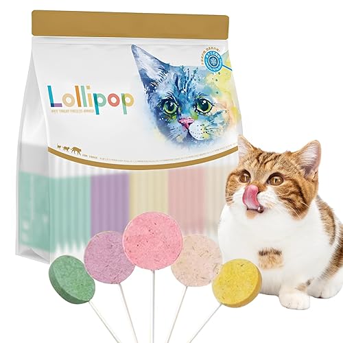 Lollipop Cat Treats, Freeze-Dried Lickable Snacks for Indoor Cats, Natural