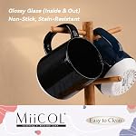 Miicol Mug de café en céramique, 16 oz grande tasse de café, tasse à thé avec poignée, tasse de fond plat pour les hommes, les femmes, bureau, micro-ondes et lave-vaisselle coffre-fort, multi-couleur, Panda noir