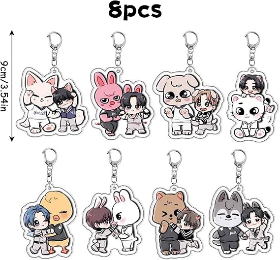 8 Piece Keychain, Creative Keychains, Anime Figurines Keychains | Ideal for Backpacks and Key Decorations and Collectible Miniature