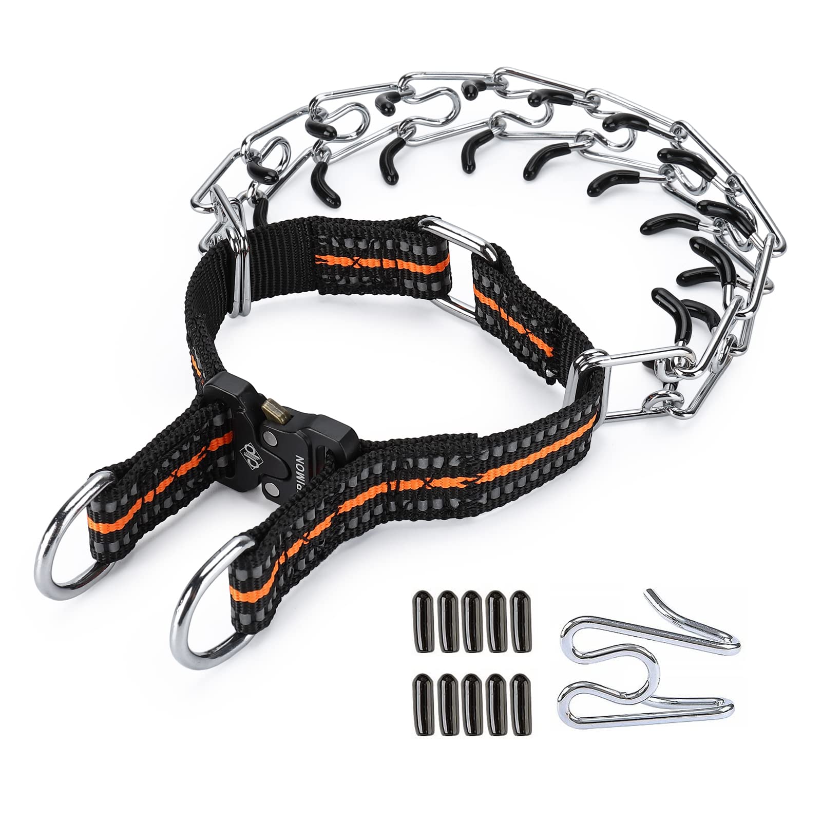 JIPIMON Pinch Collar for Dogs (Large, Orange)