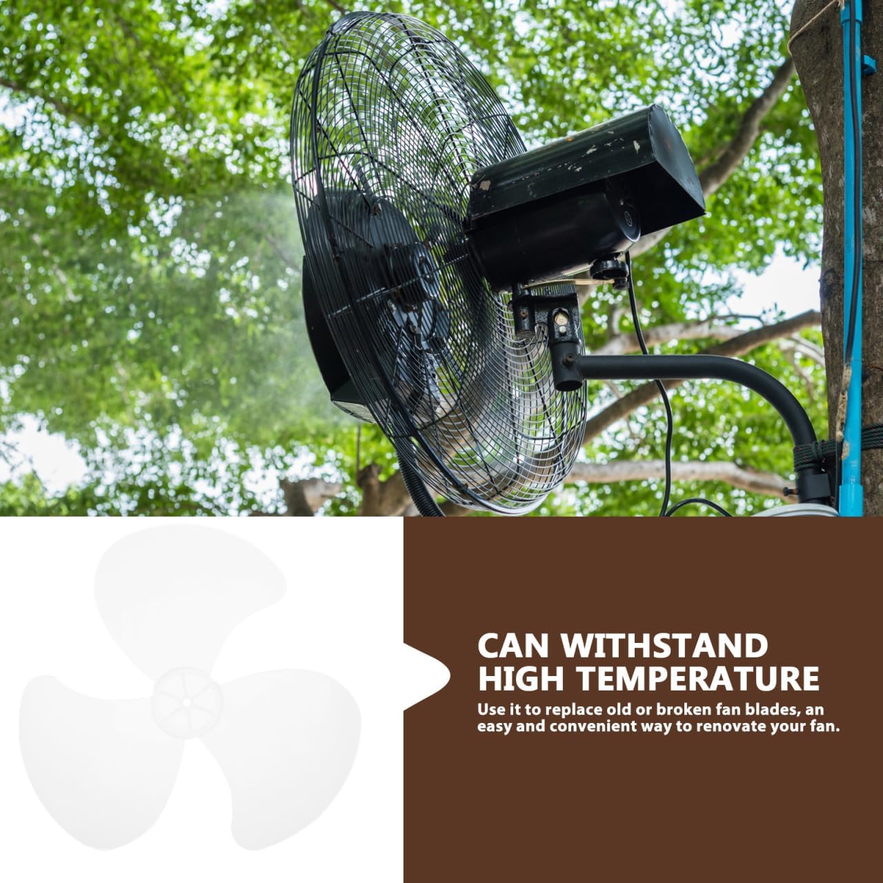 BESTOYARD Fan Blades Replacement for 16 Inch Pedestal - 3 Leaves Transparent Plastic Blades for Electric Fans - Easy to Install and Clean