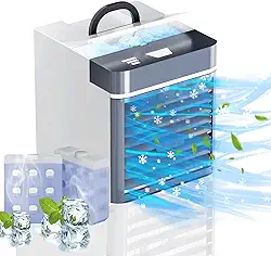 Condicionadores de ar portáteis, ventilador de ar de água antivazamento de 3 velocidades, ar condicionado pessoal atualizado com USB para quarto, escritório, acampamento, carro (LIK-2501)