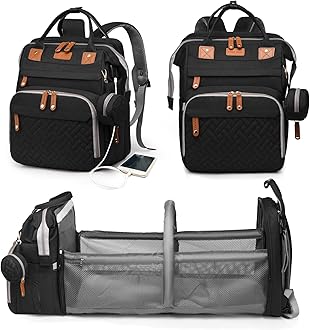 Baby Diaper Bags with Changing Station, Waterproof Diaper Bag Backpack for Moms Dads