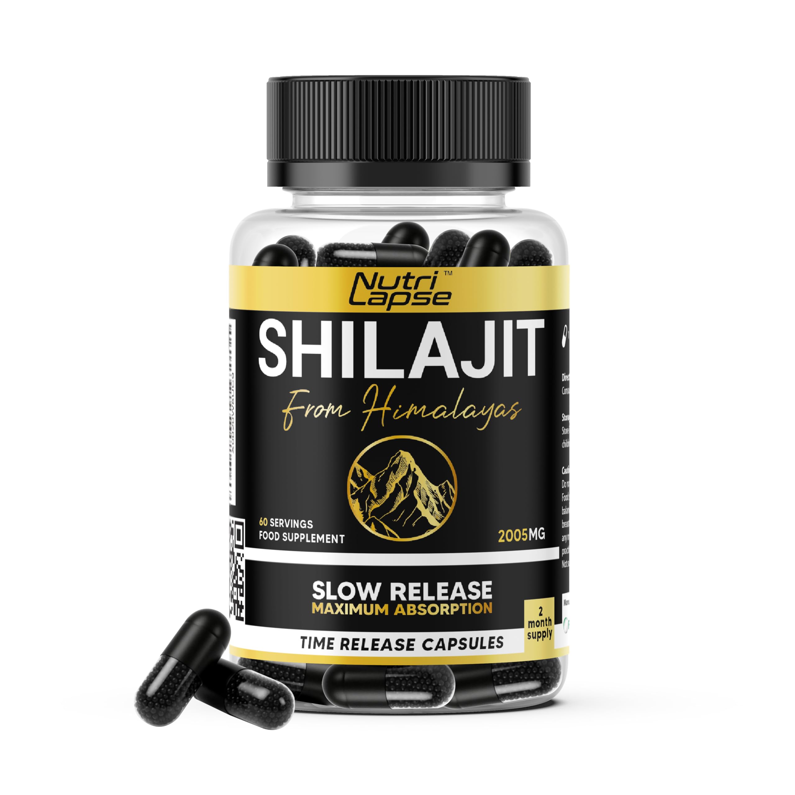 2 Months Supply Shilajit with Ashwagandha Advanced Granular Biotechnology | 70% Fulvic Acid | Slow Release Maximum Absorption