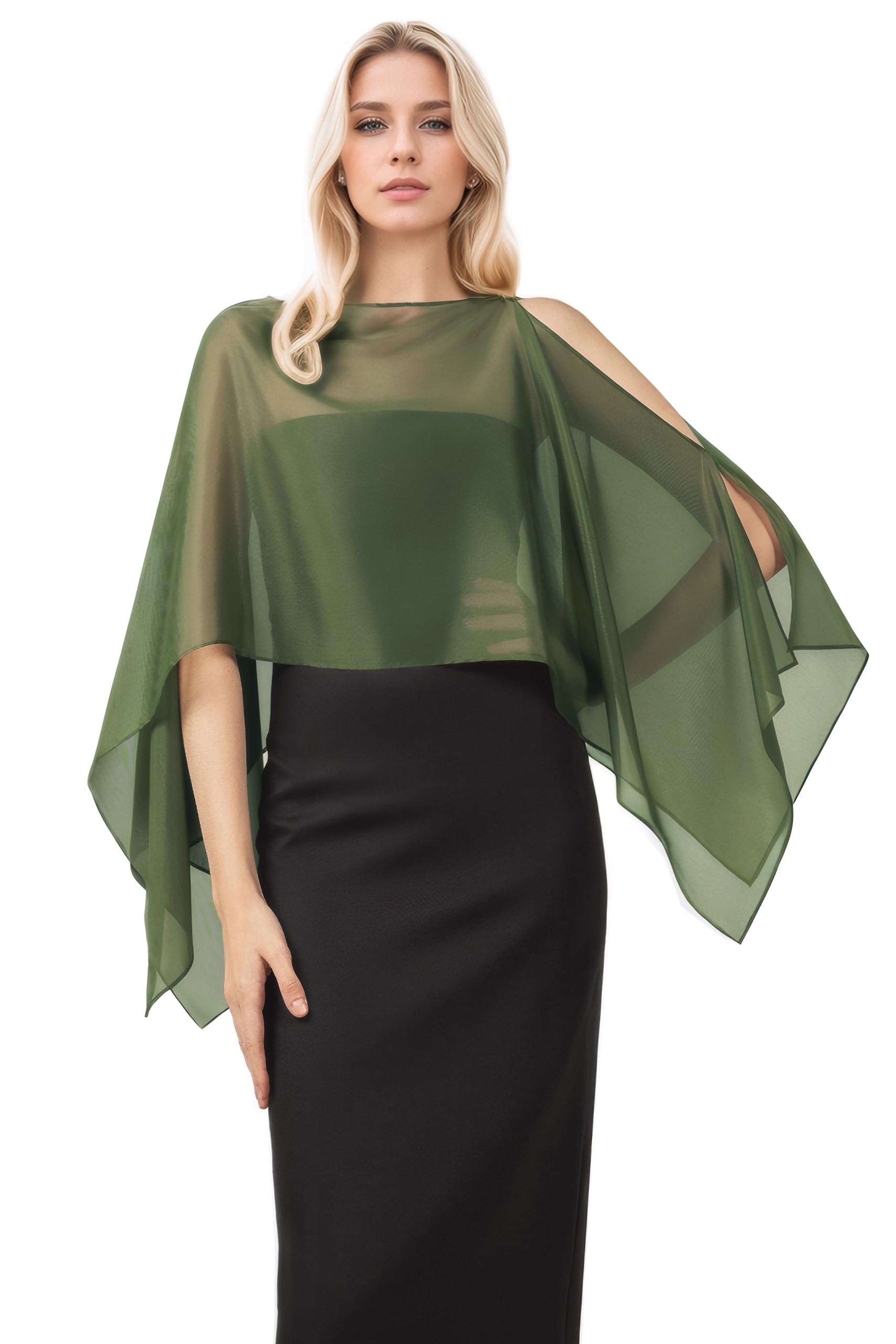 BABEYOND Châle en mousseline de soie pour femme - Écharpe élégante pour fête, mariage, événements formels