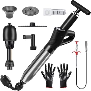 Toilet Plunger Drain Clog Remover, High-Pressure Drain Unclogger - Air Plunger with Real -Time Barometer, Stainless Steel Toilet Unclogger for Clogged Bathroom, Sink, Kitchen Clogged