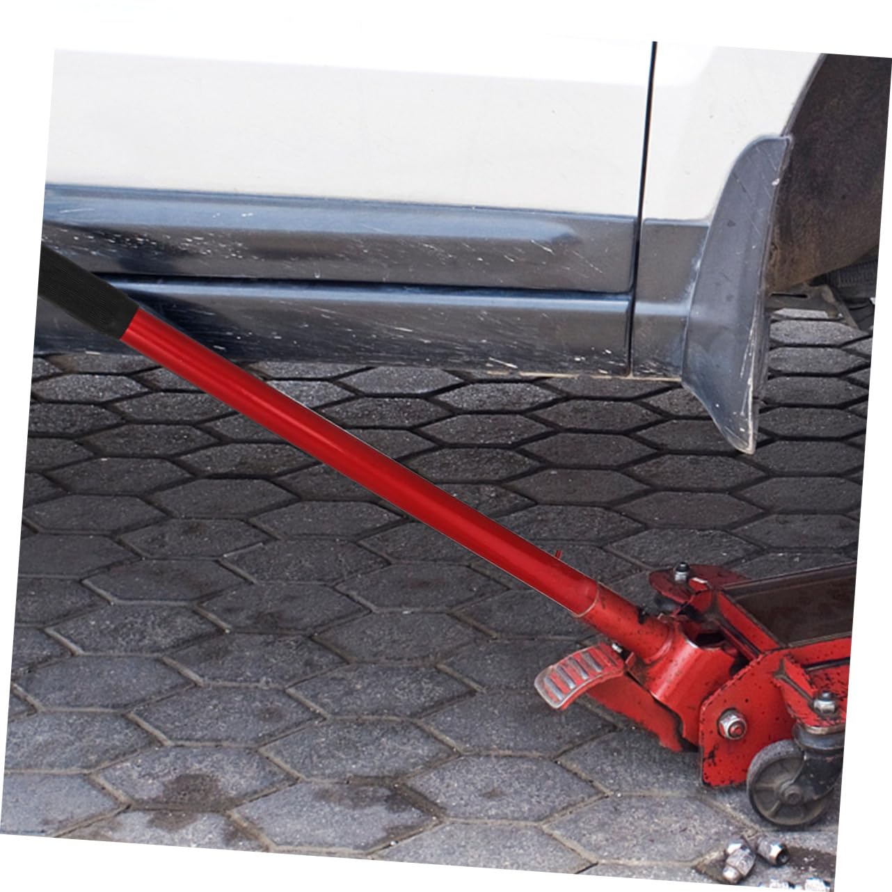 Pressa per Cric Idraulico Orizzontale 2 Ton 3 Pezzi Rosso