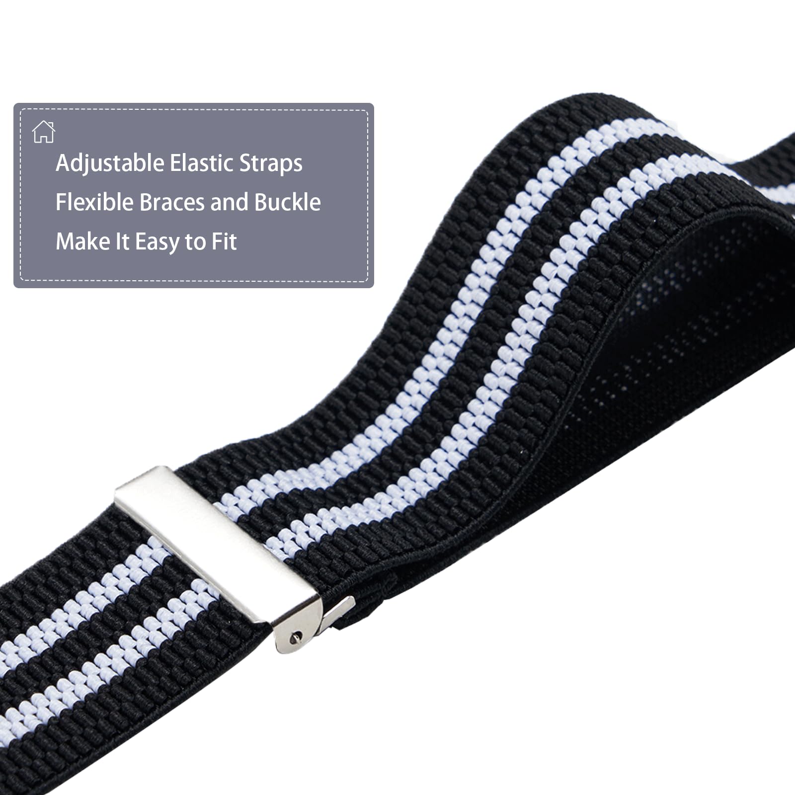 Dresime Bretelle da Uomo per pantaloni con 4 clip forti 4 cm di larghezza, per Uomini e Donne Grandi e alti Larghezza Regolabile di Elastiche e Forma a X Elastica