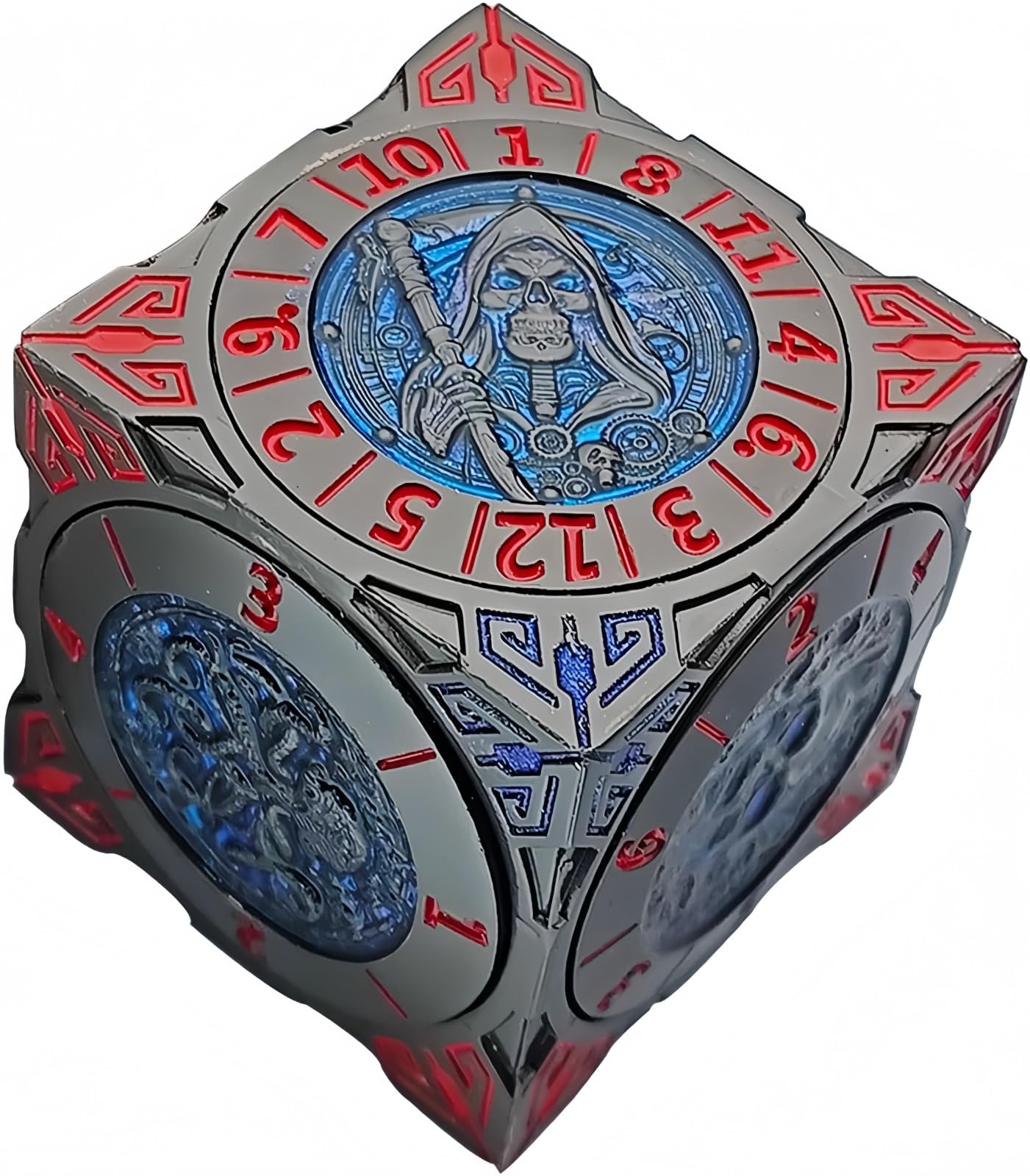 2025 DND zestaw kostek Spinnera, 7 w 1, metalowa kostka z reliefem 3D, wielościenne kostki do odgrywania ról, akcesoria Fantasy D&D do blatu, RPG