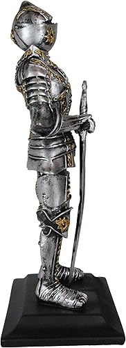 Miniatura 4 de Ebros Gift Escudo de armas Real Noruega Estrella del Norte Espadachín Caballero de la Heráldica con Espada Larga Excalibur Estatuilla de guardia de