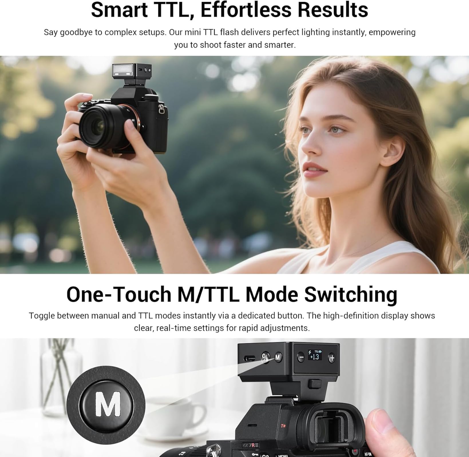 Godox iT20F iT20-F Mini Flash,Bolsillo Flash de Pantalla Intuitiva, Soporta TTL Automático Parpadeo/M Parpadeo Manual, 700 Destellos a Potencia Máxima,Batería de Litio,Compatible con Fuji Cámara