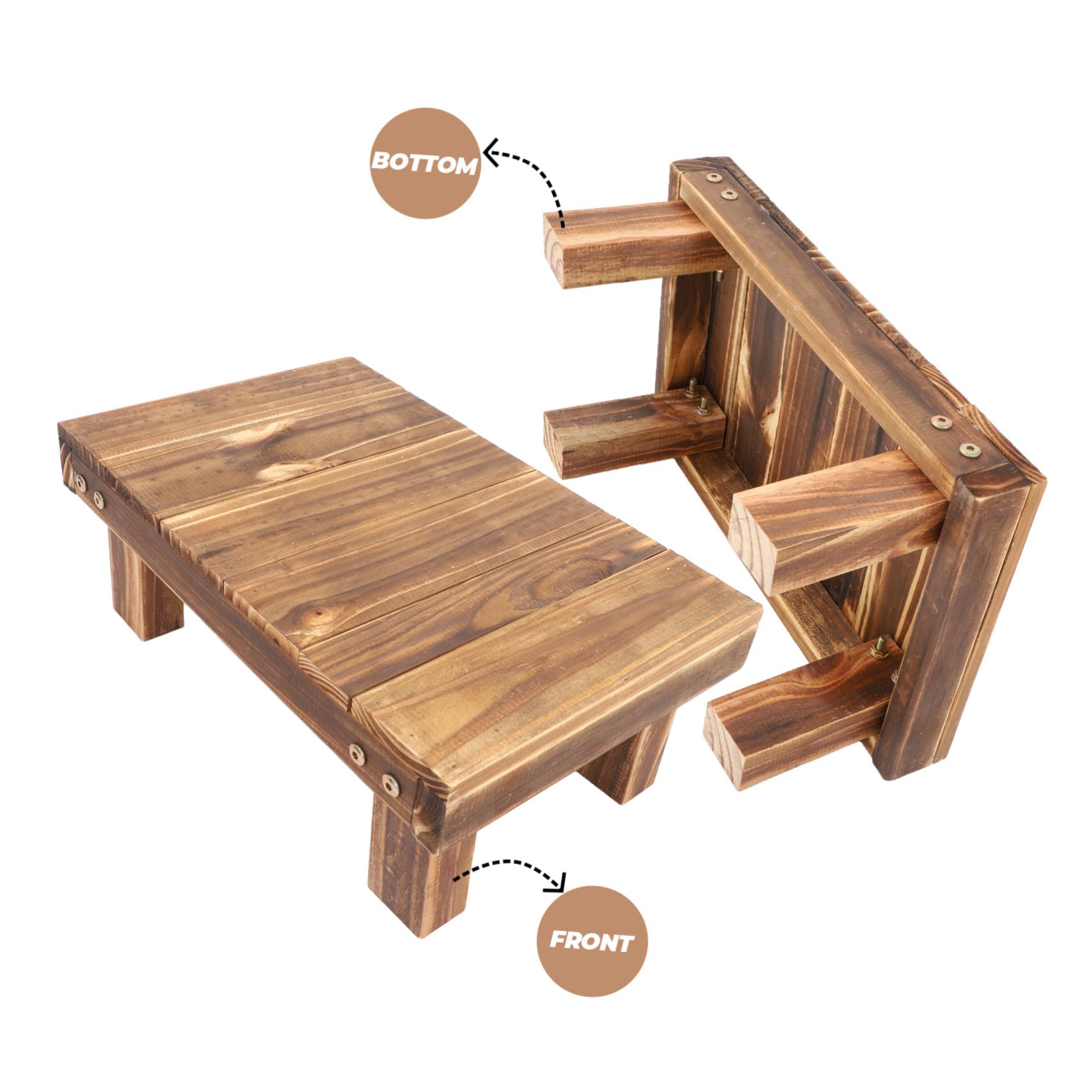 Soporte de Madera para Macetas de Balcón, Banco bajo 1 Pieza