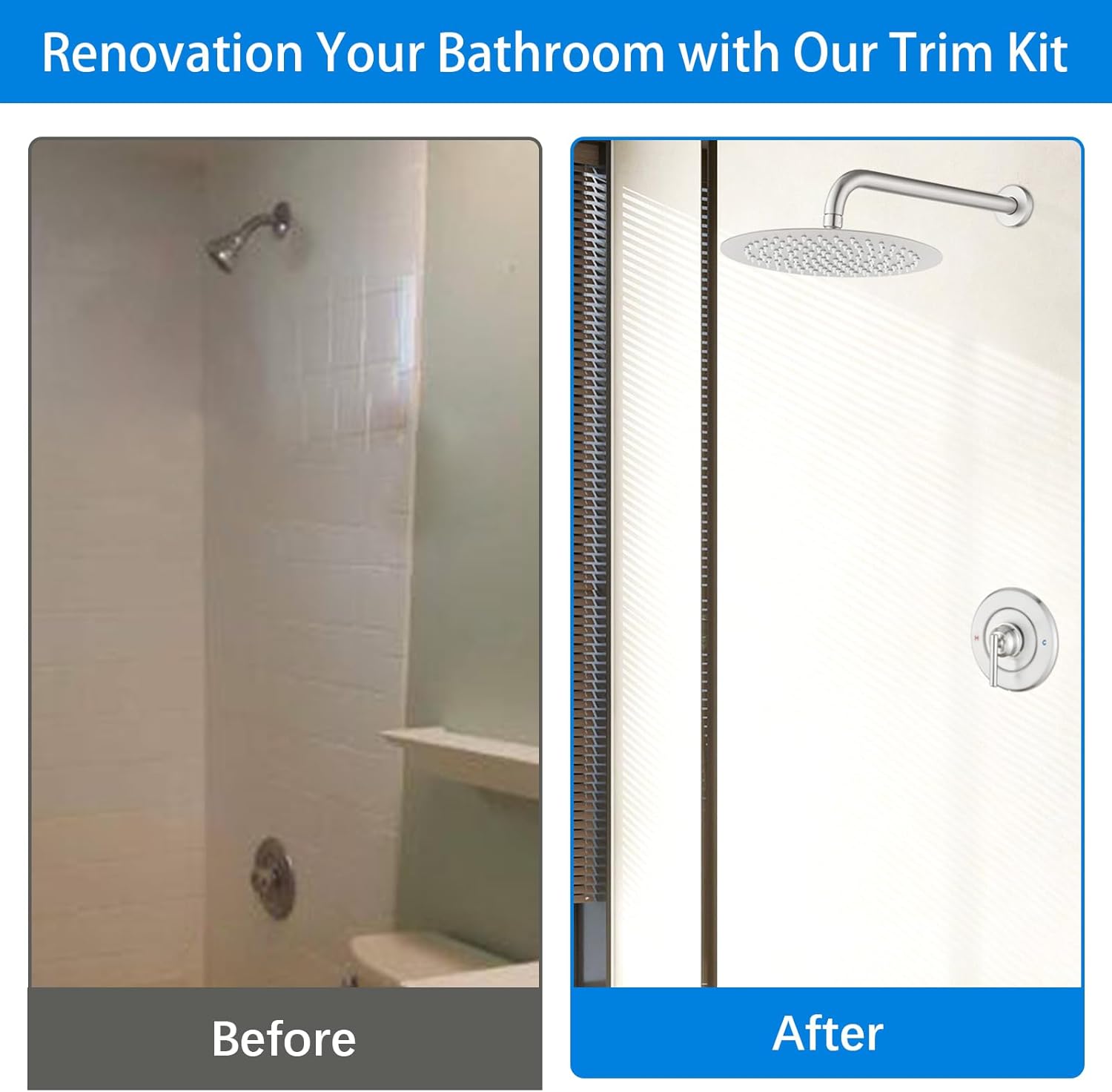 Replacement for Moen Shower Faucet Trim Kit, 12" Rainfall Showerhead, Shower Handle (Valve& Catridge Not Inclued), Brushed Nickel