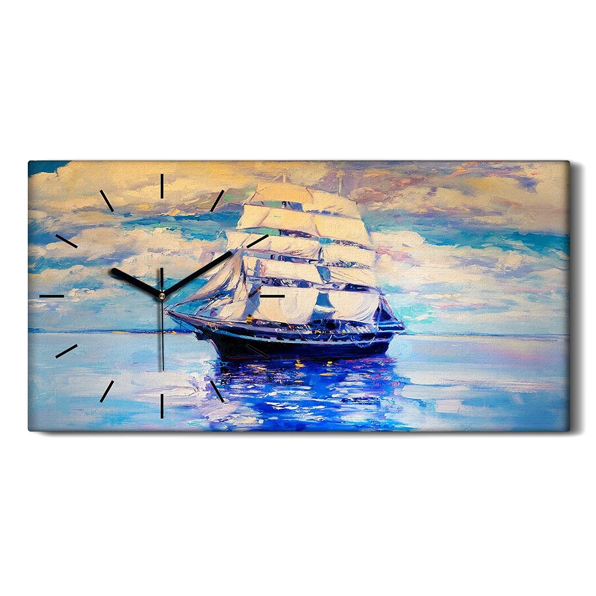 Horloge sur toile design marine pour créer une ambiance moderne dans le salon