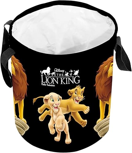 Miniatura 2 de Kuber Industries Bolsa de lavandería de Disney, material de lona impermeable y estampado 3D de Disney El Rey León, almacenamiento de juguetes y