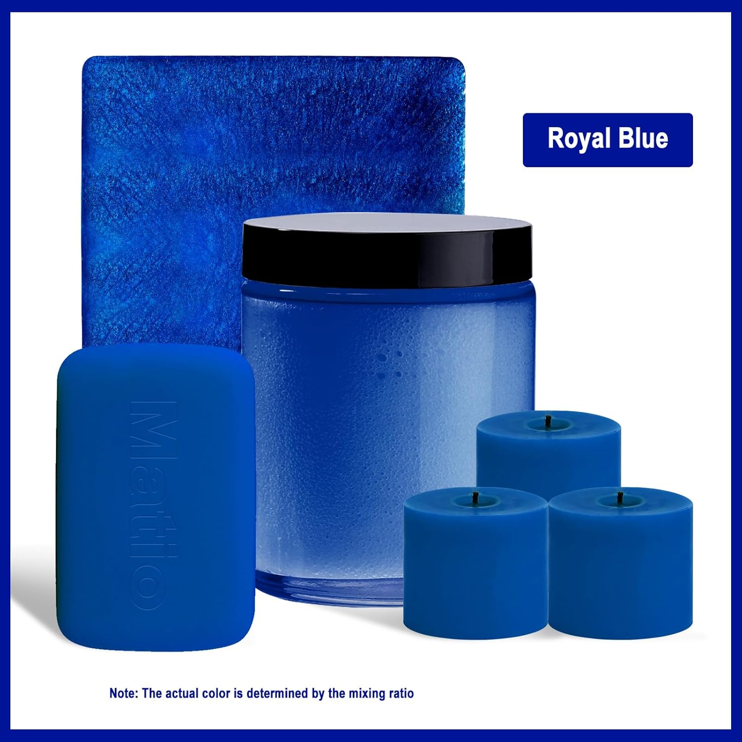 Matio Blue Mica Powder, 0.7oz/20g Premium Mica Pigment Powder Natural Epoxy Resin Color Pigment for Soap Dye, Bath Bombs, DIY Arts Crafts Additive Acrylic,Woodworking,Car Freshie Supplies (Royal Blue) - Image 3