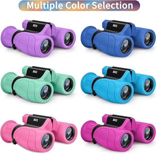 Miniatura 6 de MDUKEY Prismáticos para niños, prismáticos de alta resolución de 8 x 21 para niños de 3 a 12, 8 a 12 años, binoculares de juguete de regalo para