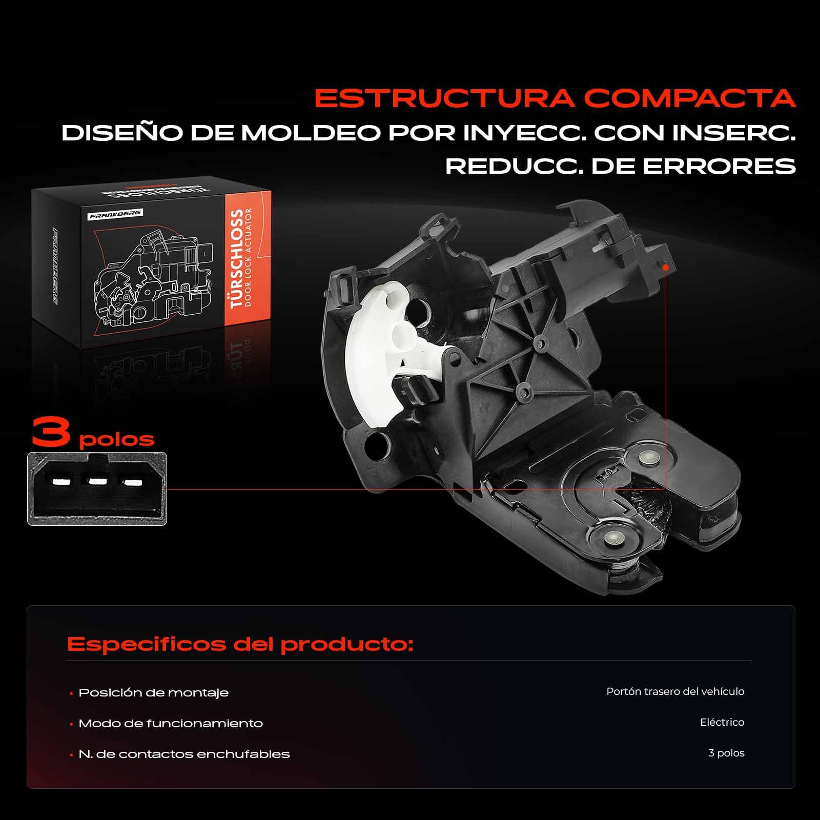 Frankberg 1x Cerradura del Portón Trasero Maletero Compatible con A4 Avant 8ED B7 Familiar 1.6L-4.2L 2004-2008 A6 Allroad 4FH C6 Familiar 2.7L-4.2L 2006-2008 Sustituir# 8P4827505C