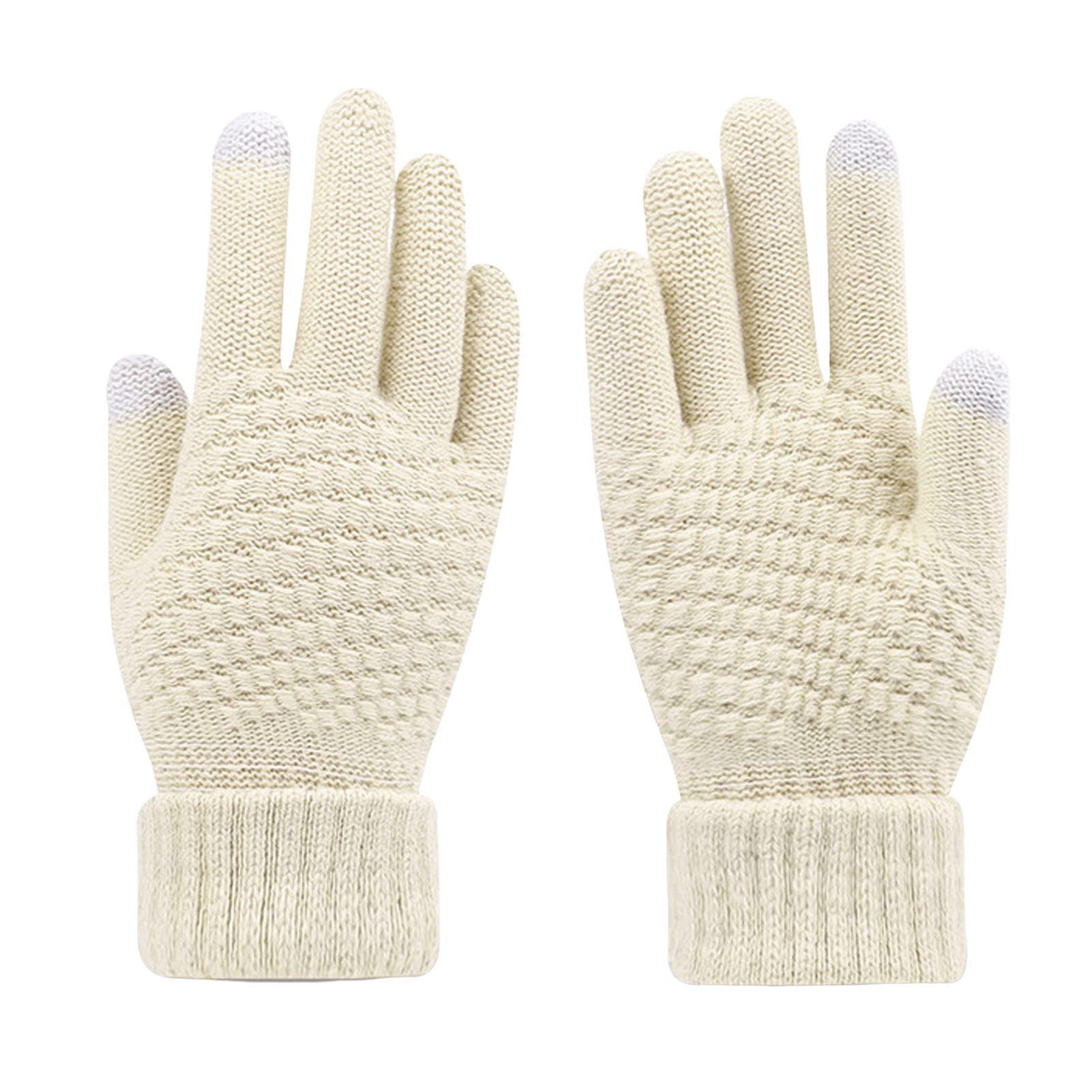 Acquista 1 Paio Guanti Invernali Unisex Touch Screen Morbidi Spessi Peluche Dita Intere Lavorati a Maglia Colore Abbinato Antiscivolo Ispessiti Guanti da Ciclismo Outdoor in Italia a partire da 3.93