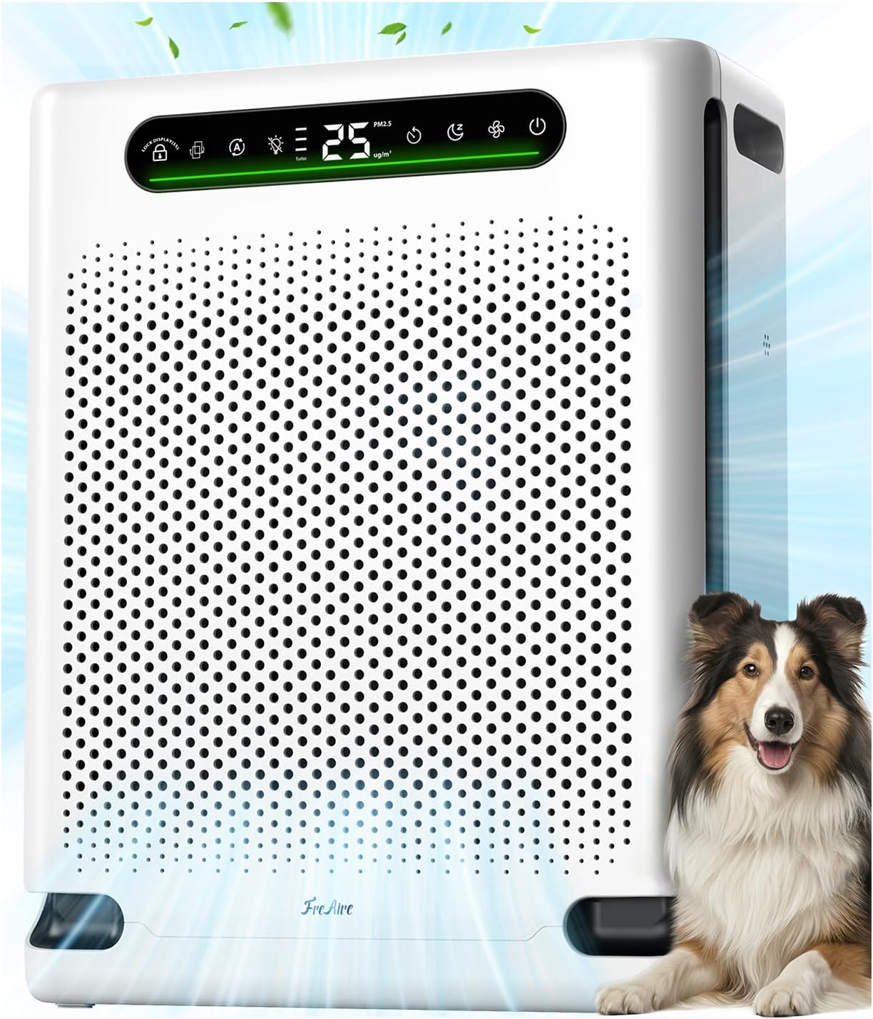 Air Purifiers for Home Large Room Up to 2600 Ft², HEPA Air Purifier with Washable Filter & Air Quality Display, Powerful Turbo Mode Air Cleaner for Pet Hair Odors Smoke Dust, HAP605