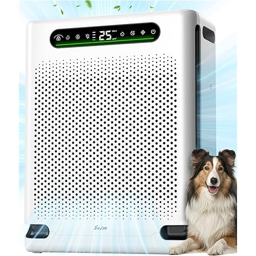 Air Purifiers for Home Large Room Up to 2600 Ft², HEPA Air Purifier with Washable Filter & Air Quality Display, Powerful Turbo Mode Air Cleaner for Pet Hair Odors Smoke Dust, HAP605