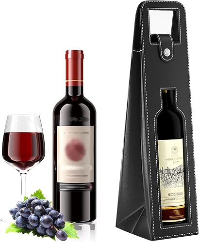 RYDDOY Bolsa de regalo de vino, bolsa de cuero reutilizable, bolsa de regalo de cerveza champán para cumpleaños, boda, fiesta de picnic, regalos de