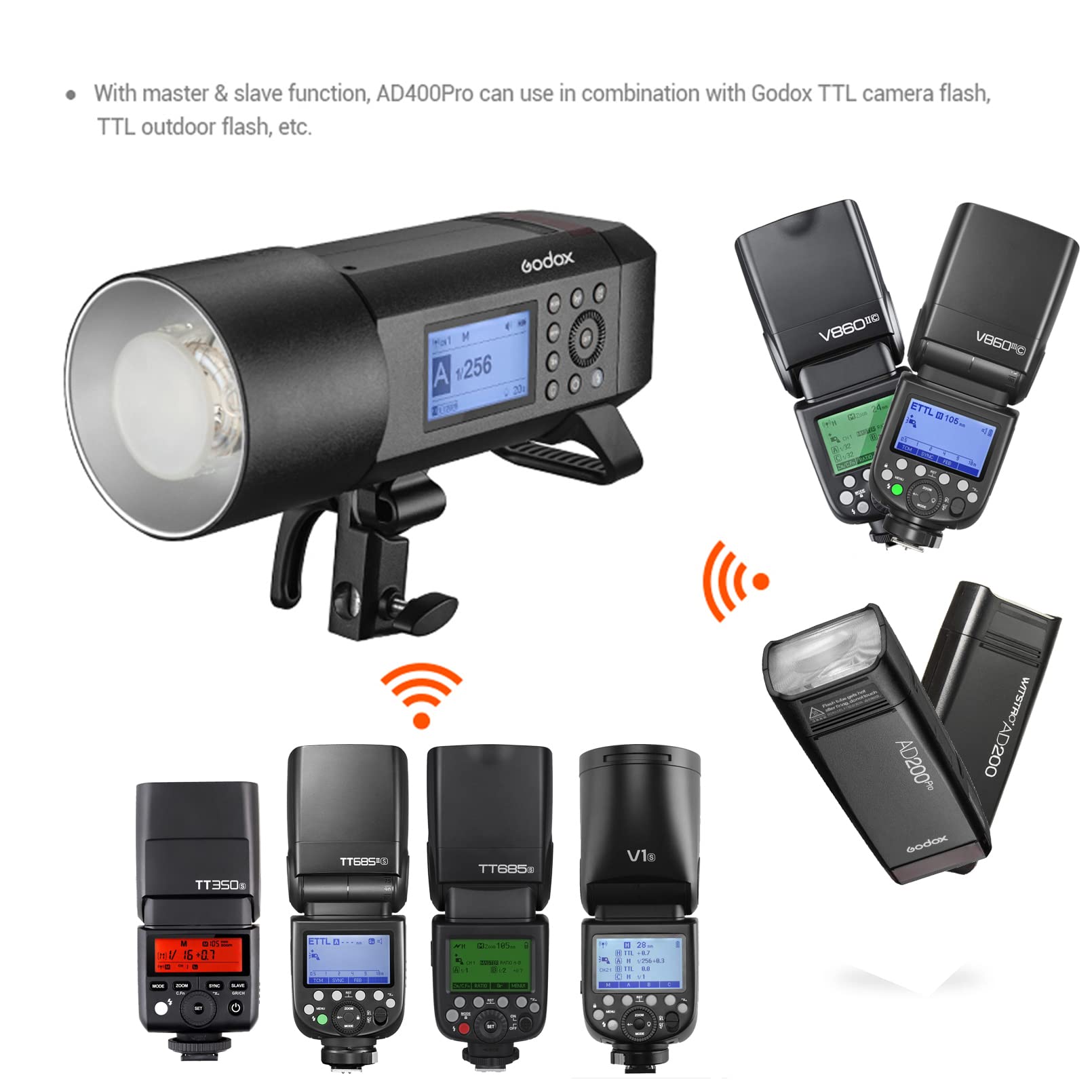 Buy Godox AD400 Pro AD400Pro Outdoor Flash Strobe Light, 400ws 1/8000s